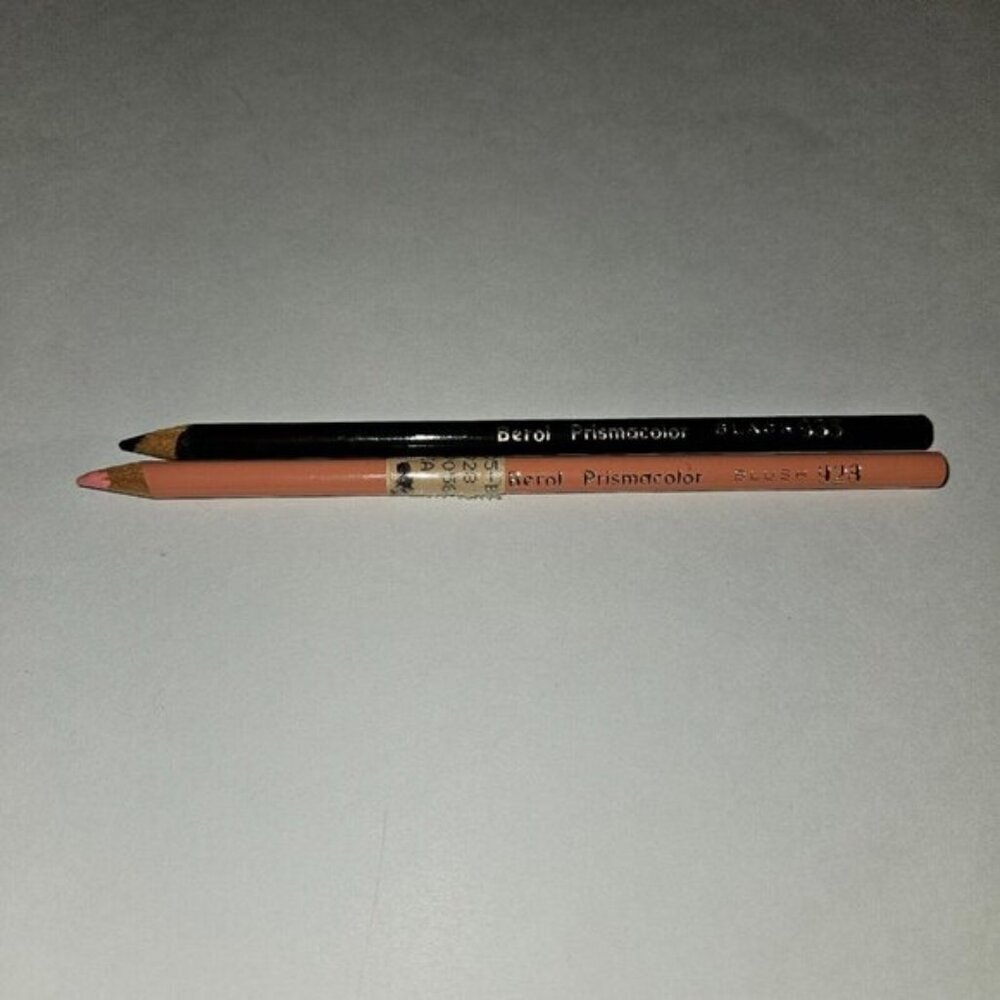 2 VTG Berol Prismacolor Colored Pencil Lot Blush 928 Black 935